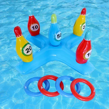 Аксессуары для наружного бассейна Надувное кольцо для метания наконечника Игровой набор Плавающие игрушки для бассейна Пляжные развлечения Летняя Водная игрушка 19