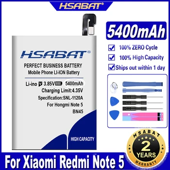 Аккумулятор HSABAT 5400mAh BN45 для Xiaomi Redmi Note 5 Hongmi Note 5 5
