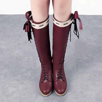 Ботинки для косплея из аниме, Обувь Violet Evergarden Lolita, Женская мода для отдыха, Обувь Lolita из искусственной кожи с мультяшным бантом 13