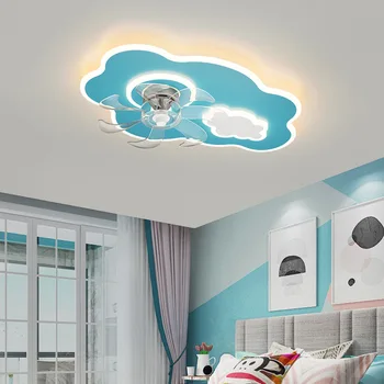Современный светодиодный потолочный светильник с вентилятором для детей ventilador de techo, подходящий для комнаты девочек и мальчиков, цветная домашняя спальня, рабочий вентилятор, светильник