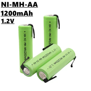 Новая аккумуляторная батарея AA NiMH, 1,2 В, 1200 мАч, со сварочными штифтами, стабильная и безопасная зарядка, подходит для электрической зубной щетки 2