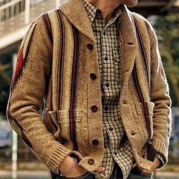 Мужской свитер, осенне-зимний кардиган, Новый Европейский и американский ретро-повседневный свитер большого размера 10