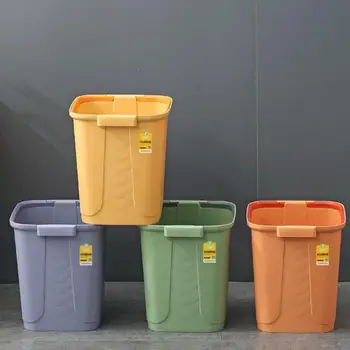 Прочный материал Для мусора, хранение мусора, кухня, гостиная, Новые санитарные мусорные баки, Непокрытое утолщенное квадратное мусорное ведро, прочное 21