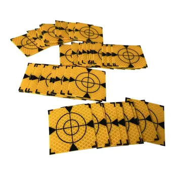 100шт Размер 80x80 мм 100x100 мм Отражающий лист для тахеометра География съемки Желтый Треугольный лист Светоотражающая наклейка