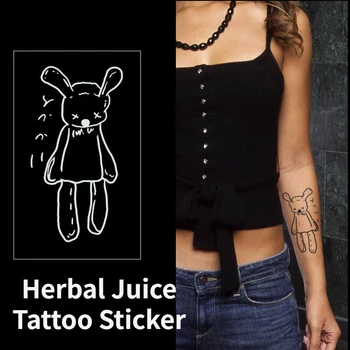 Временные татуировки Милый Мультяшный Кролик Сок Наклейки с татуировками на руку Y2K Поддельные татуировки для женщин Искусство Дешевые товары Фестиваль Тату