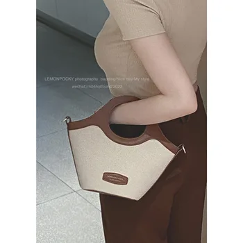 Женская сумка Canva, повседневная рабочая сумка через плечо, сумка через плечо контрастного цвета, многофункциональная сумка для покупок New Tide, сумка для покупок, сумочка 16