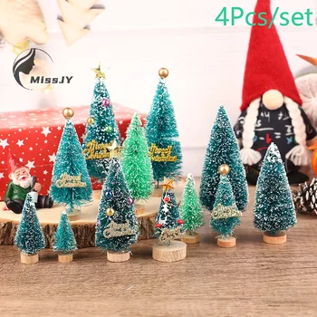 4шт/комплект Миниатюрный кукольный домик 1:12 Рождественская елка Кедровое дерево Снежинка Сосновая хвоя Дерево Садовый декор Игрушка Аксессуары для кукольного дома