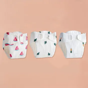 Детские штаны для подгузников, 3 упаковки, марлевая сумка для подгузников для новорожденных, из чистого хлопка, водонепроницаемая и моющаяся, детская 9