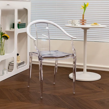 Прозрачный дизайн кухни Обеденные стулья для гостиной Эргономичные Современные Стулья для гостиной Пластиковая кухонная мебель Eetstoelen YX50DC 13