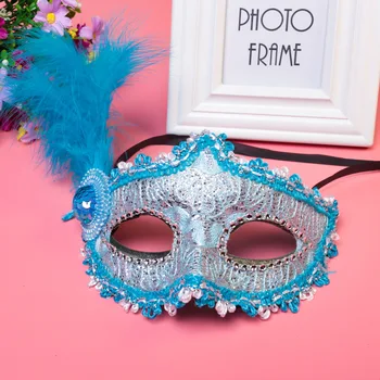 Маскарадная венецианская маска принцессы на Хэллоуин, расписанная тканью, Рождественская маска 18