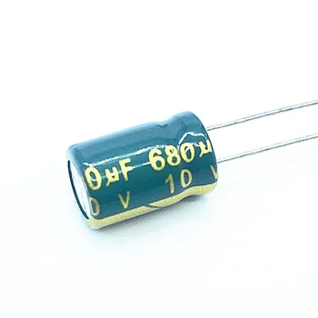 10 шт./лот 10 В 680 МКФ Низкое ESR / Импеданс высокочастотный алюминиевый электролитический конденсатор размер 8X12 10 В 680 МКФ 20% 21