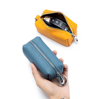 Многофункциональный кошелек для монет, сумка для ключей из мягкой кожи, бытовые сумки для ключей большой емкости, милый брелок для ключей, два в одном, держатель для ключей