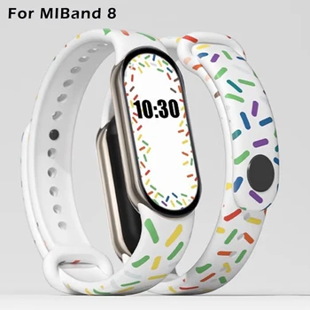 Спортивный силиконовый ремешок для часов Xiaomi Mi Band 8, сменный браслет, радужный смарт-браслет, аксессуары для Mi Band 8 4