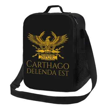 Древняя классическая римская история Carthago Delenda Est Латинская цитата Изолированная сумка для ланча Golden Eagle Portable Thermal 9
