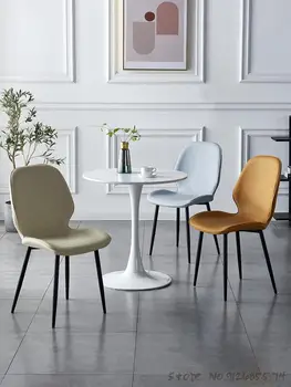 Итальянский Легкий Роскошный обеденный стул 2021 года выпуска, Новый Минималистичный Скандинавский дом, Мягкая спинка, Дизайнерский обеденный стол в индустриальном стиле 16