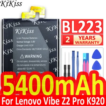 KiKiss Литий-Полимерная Аккумуляторная Батарея Большой Емкости 5400 мАч BL223 Для Lenovo K920 VIBE Z2 Pro Z2Pro Batteria 5