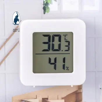 ЖК-цифровой термогигрометр с самоклеющимся контролем времени, Гермометр, датчик температуры, измеритель влажности, установленный на стене 7