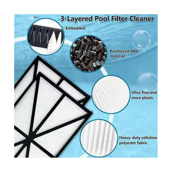 3 шт. Фильтры для очистки бассейна, моющиеся для Tigershark RCX70101 для Sharkvac для робота-пылесоса Aquavac для бассейна 16