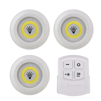 Светодиодная подсветка под шкафом с регулируемой яркостью с дистанционным управлением, светодиодные светильники для шкафов, освещение для ванной комнаты, белый /теплый 6