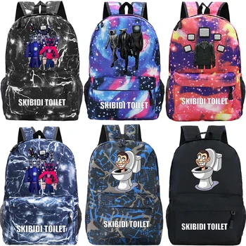 Игровые рюкзаки Skibidi для туалета для детей, школьные сумки с героями мультфильмов для мальчиков и девочек, дорожная сумка для подростков, спортивный рюкзак, Детский рюкзак, подарки 13