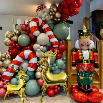 2024 Стоящих Рождественских воздушных шара Санта Клаус Снеговик Лось Ездовой Олень Фольгированные шарики С Новым Годом Украшения для Рождественской вечеринки Globo