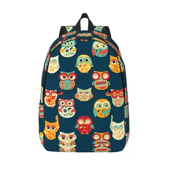 Рюкзак для ноутбука с уникальным рисунком Совы, школьная сумка, прочный Студенческий рюкзак, дорожная сумка для мальчиков и девочек 14