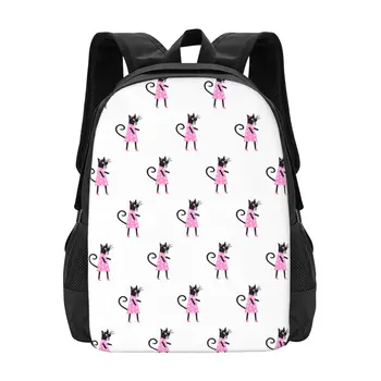 Классический базовый школьный рюкзак Cute Pink Cat, повседневный рюкзак, офисный рюкзак для мужчин и женщин 17