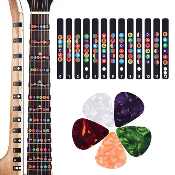 Наклейка для гитарной гаммы Наклейка для грифа для начинающих гитаристов с 5 лопастями разного цвета