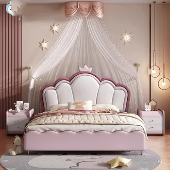 Детские кровати Pink Princess Роскошный Индивидуальный ящик Под кроватями Kids Girls Современная детская мебель Cama Infantiles MQ50CB 1