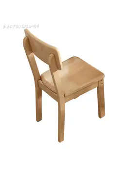 Скандинавский обеденный стул из цельного дерева, книжный стул с простой спинкой, кафе, магазин чая с молоком, небольшая квартира, бытовой стул-бабочка 18