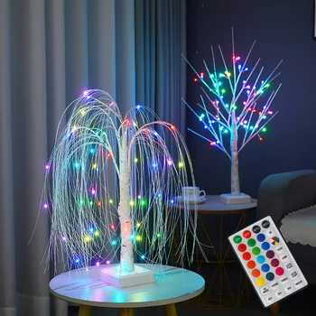 Настольная лампа Light Gypsophila Colorful Tree с дистанционным управлением для дома, спальни, свадьбы, Рождества, внутреннего декора 10