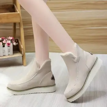 2023 Новая модная женская хлопчатобумажная обувь с высоким берцем, зимняя теплая пара плюшевых удобных ботильонов с полным комплектом, толстовка 10