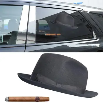 Наклейка на окно для сигар, 1 шт, Цвет черный, Фетровая шляпа для сигар, Наклейки для салона автомобиля на окна, Шляпа без аксессуаров Persona E2F4 3