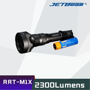 Лазерный светодиодный фонарик JETBeam RRT-M1X WP-T2 с дальностью действия до 2300 м для пеших прогулок с батареей 21700 и тактическим переключателем на задней крышке 20