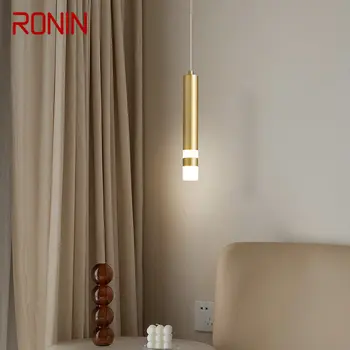 Подвесной светильник RONIN Contemporary Simply Brass LED, Элегантные декоративные Медные потолочные светильники для домашнего кабинета, спальни 8