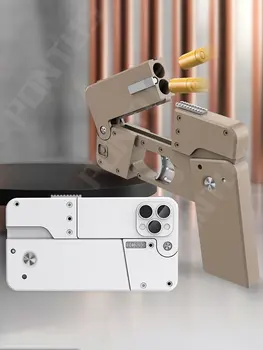 Модель телефона Складной пистолет Игрушечный Складной пистолет с пулей и автоматической мишенью Всплывающие Интерактивные рождественские подарки для взрослых и детей на Открытом воздухе 4