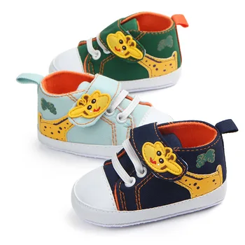 кроссовки Обувь на нескользящей подошве для маленьких девочек и мальчиков, Мягкие хлопковые кроссовки для малышей, первые ходунки, Детская обувь с милым мультяшным жирафом Bebe Niña 12