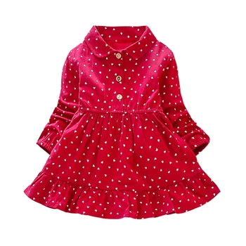 В изящный горошек: осеннее повседневное платье с длинными рукавами и принтом в горошек для маленьких девочек - яркое праздничное платье принцессы для малышей 17