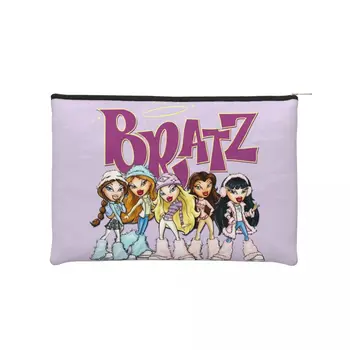 Милая мультяшная сексуальная сумка для туалетных принадлежностей Bratz Rock Angelz для путешествий, женская косметичка для макияжа из мультфильма Манга Аниме, набор для хранения косметики, набор для косметики 6