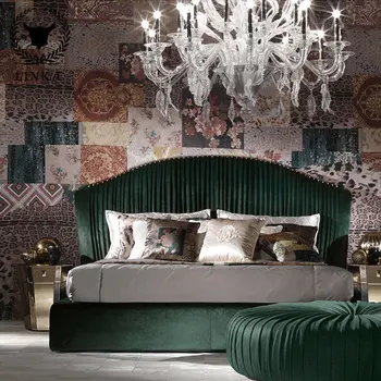 Светлая роскошная главная спальня в итальянском стиле, современная большая квартира, современная вилла, большая кровать 1,8 метра, высококачественная настройка 17