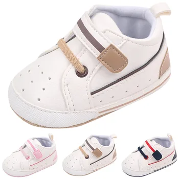 Белая повседневная обувь для маленьких мальчиков и девочек, обувь для малышей, детские спортивные легкие высокие удобные детские кроссовки First Walker 13
