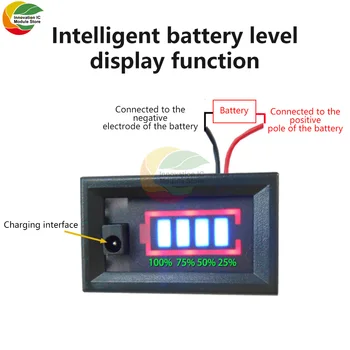 Индикатор уровня заряда литиевой батареи Модуль емкости Ni-MH 11,1 В 12 В 12,6 В Светодиодный дисплей Тестер заряда аккумулятора электромобиля