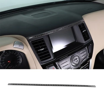 Для Nissan Pathfinder 2013-18 гг. Центральный пульт управления автомобилем из мягкого углеродного волокна, декоративная наклейка в виде полосы, аксессуары для защиты салона автомобиля. 5