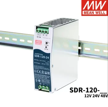 Импульсный источник питания MEAN WELL SDR-120 120W 12V 24V 48V ультратонкая направляющая промышленная регулировка напряжения