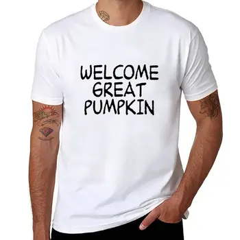 Новая футболка Welcome Great Pumpkin, топы больших размеров, быстросохнущая футболка, спортивные рубашки, мужские хлопковые футболки 1