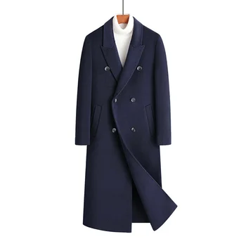 Двухсторонние шерстяные пальто 2023 года, осенне-зимний повседневный тонкий тренч, мужская одежда, Корейская шерстяная куртка Man Veste Homme LM 14