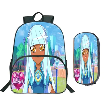 Милый рюкзак LoliRock, пенал, 2 шт./компл., школьные сумки из аниме для мальчиков и девочек, Мужские и женские дорожные рюкзаки для родителей, подарок подросткам Mochila 18