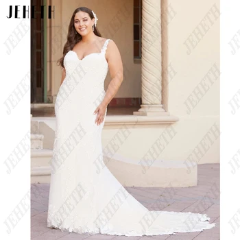 JEHETH Изысканные Свадебные платья больших размеров для женщин, тюлевые платья невесты с кружевной аппликацией vestidos de novia 13