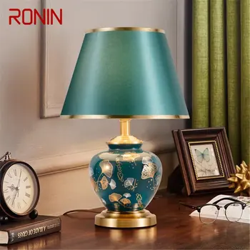 Настольная лампа из современной зеленой керамики RONIN с креативным затемнением светодиодной настольной лампы Модный декор для дома, гостиной, спальни 17
