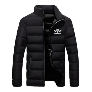 Новая легкая пуховая куртка с принтом Umbro зима 2023, мешковатая мужская хлопчатобумажная куртка оверсайз, воротник-стойка, высококачественный хлопок 22